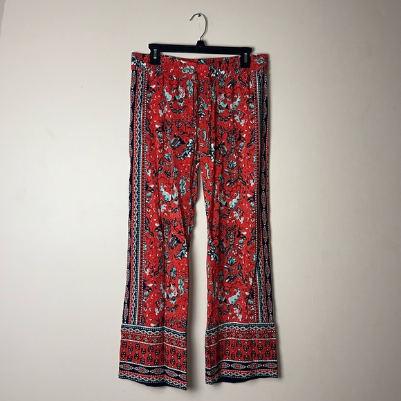 Hester & Orchard Flowy Wide‎ Leg Floral Printed Boho Style Women's Pants Medium - Picture 2 of 7